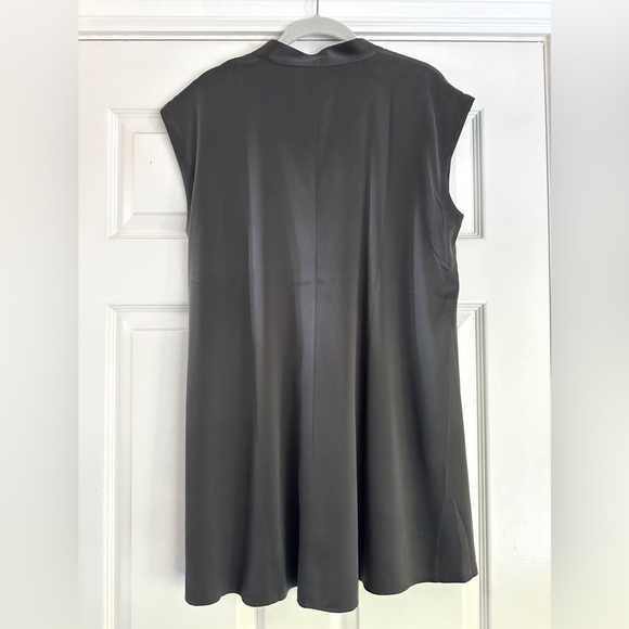 Eileen Fisher Silk Charmeuse Long Tunic Charcoal - Picture 2 of 6